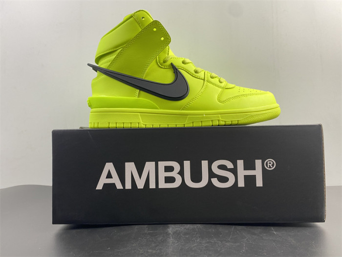nike dunk high x ambush flash lime - cu7544-300