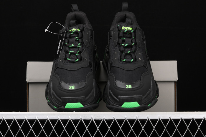 bl triple s trainers black green sneakers a111316