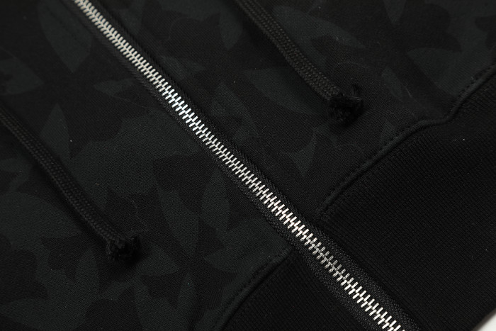 Chrome Hearts Horseshoe Floral Zip Up Hoodie KE818