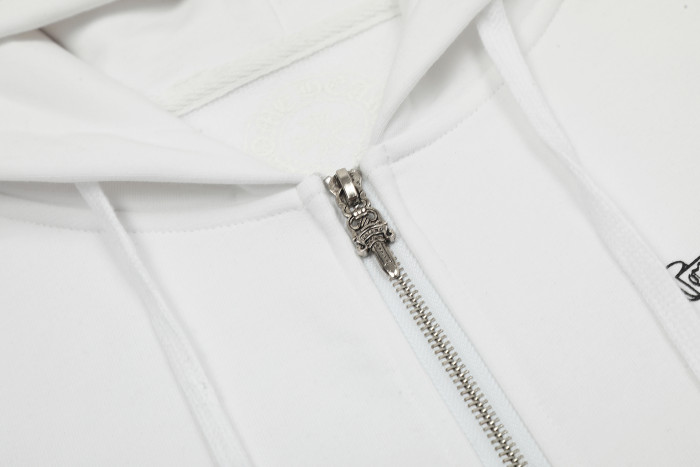 Chrome Hearts Horseshoe Floral Zip Up Hoodie KE816