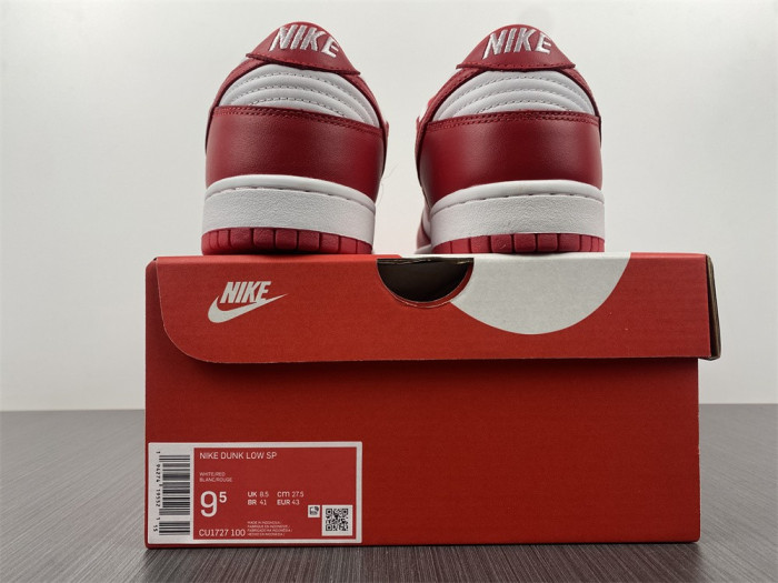 nike dunk low sp “university red” cu1727-100