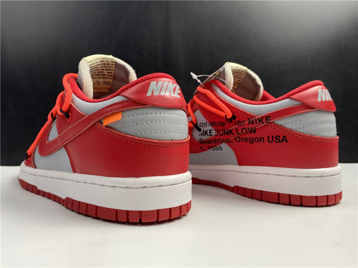 nike dunk low off-white university red - ct0856-600