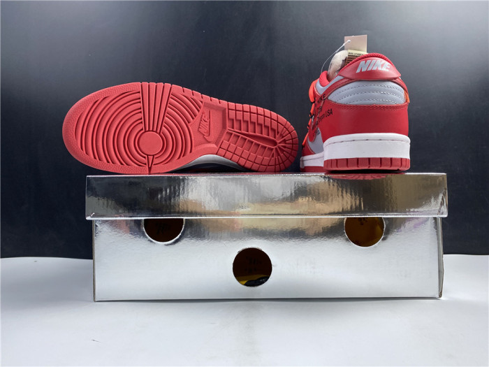 nike dunk low off-white university red - ct0856-600