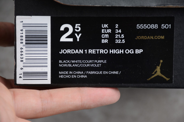 air jordan 1 kids high court purple 555088-501
