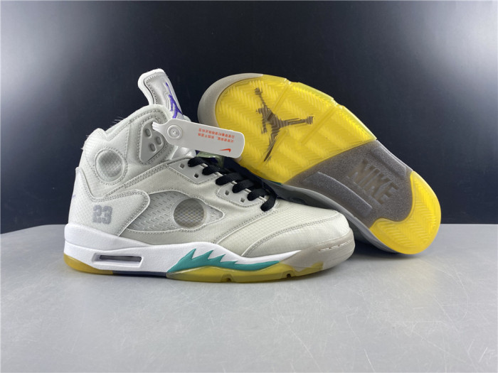 off white air jordan 5 sp grey green - ct8480-105