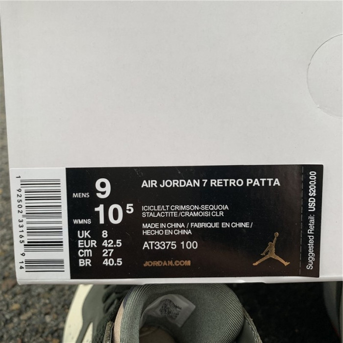 patta x air jordan 7 “icicle” at3375-100