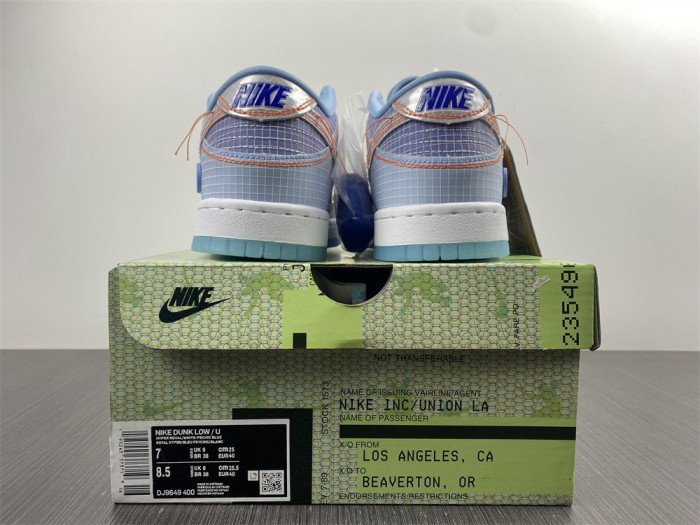 nike dunk low union passport pack argon dj9649-400
