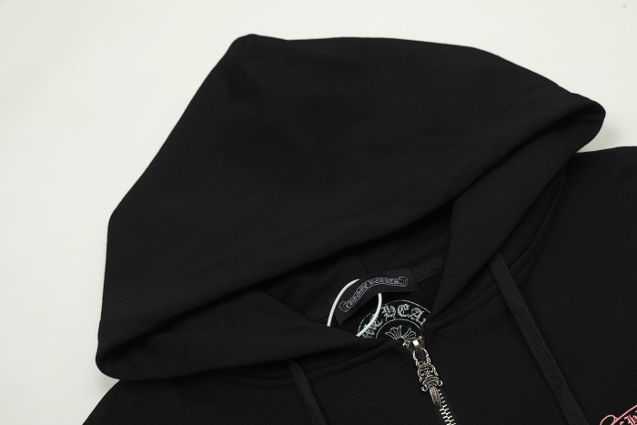 Chrome Hearts Horseshoe Floral Zip Up Hoodie KE821