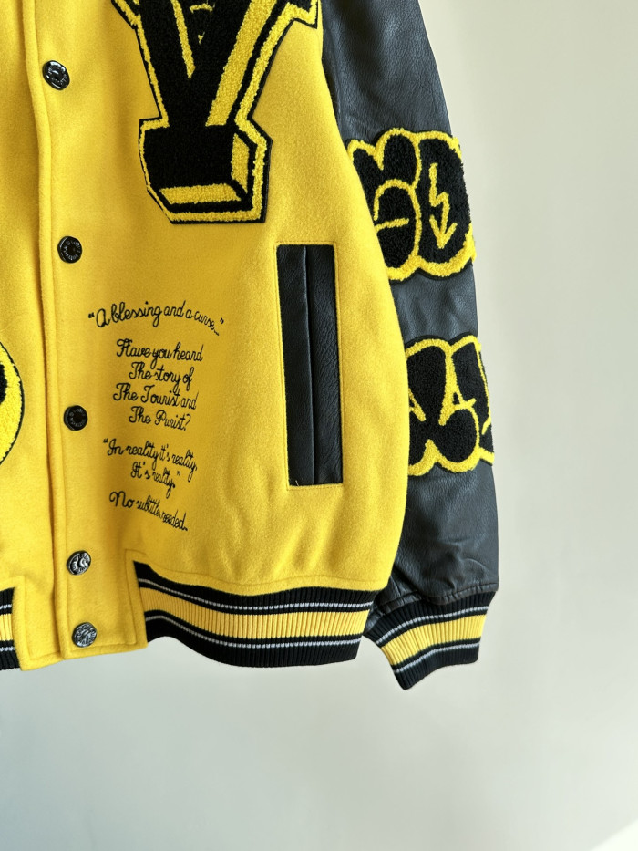 Louis Vuitton Black & Yellow Varsity Jacket
