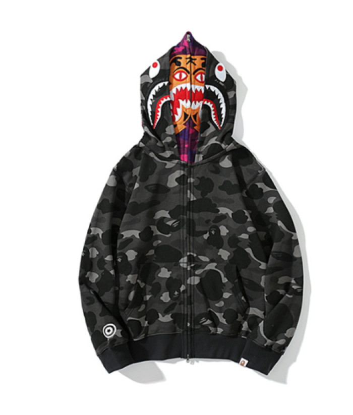 bp442 bape double hoods sweatshirt 100