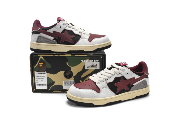 bape sk8 sta low red grey 1i20-291-020