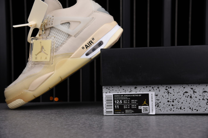 off-white air jordan 4 sail (2020) cv9388-100