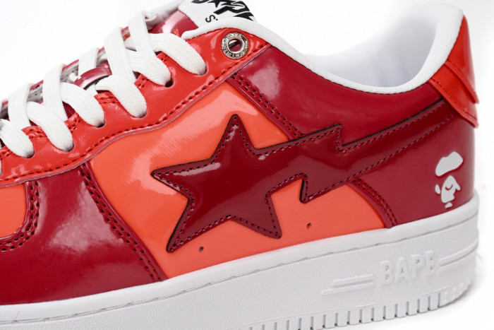 Bape Sta Low White Dark Red Mirror Surface 001FWH201046
