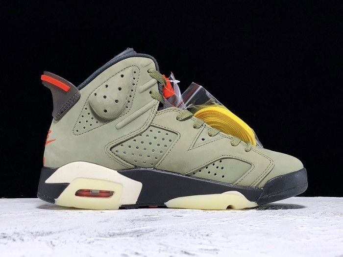 travis scott air jordan 6 medium olive - cn1084-200