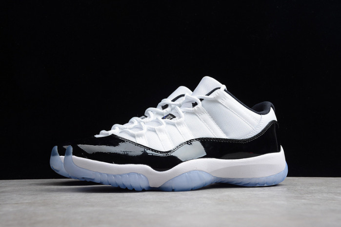 air jordan 11 retro low "concord" black/ white mens 528895-153