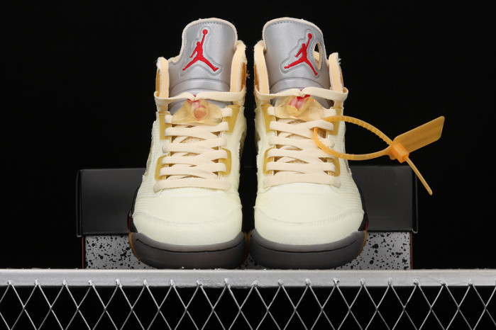 off-white x air jordan 5 “sail” dh8565-100