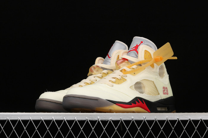 off-white x air jordan 5 “sail” dh8565-100