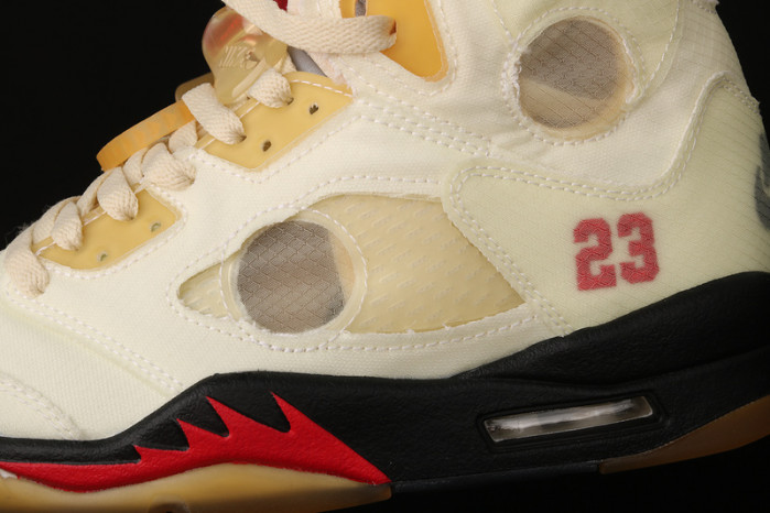 off-white x air jordan 5 “sail” dh8565-100