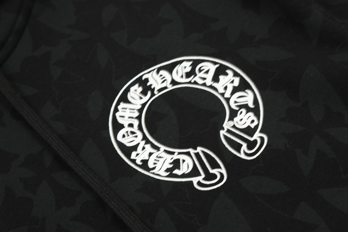 Chrome Hearts Horseshoe Floral Zip Up Hoodie KE818