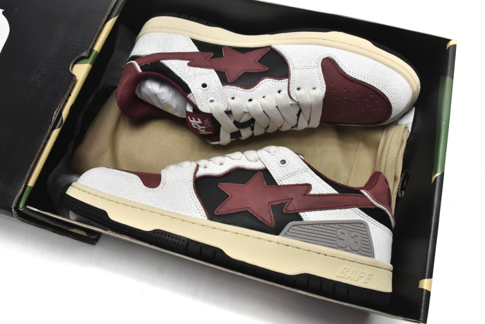 bape sk8 sta low red grey 1i20-291-020